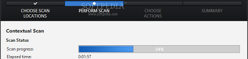 Showing the Bitdefender Internet Security 2014 wizard when performing a scan